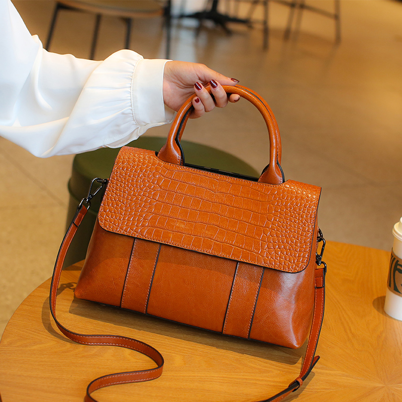 Luxury Quilted Bags - Women's Cow Real Leather Crossbody Bag