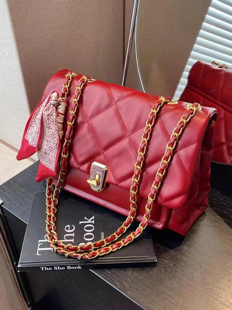 Light Luxury Elegant Red Plaid - Luxury Quilted Bags บทวิจารณ์และราคา