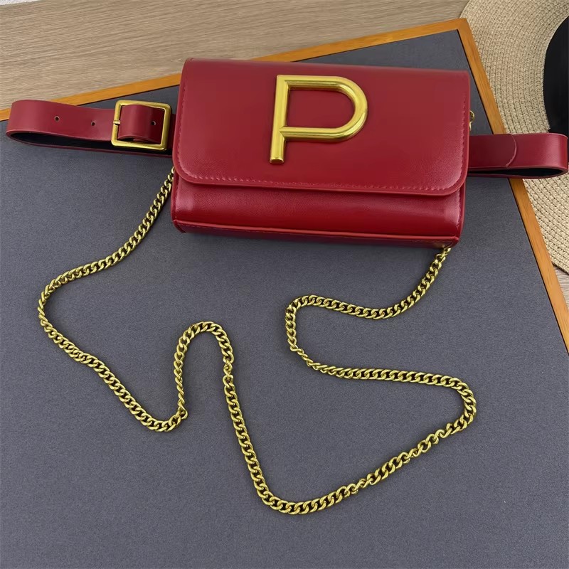 Women's Designer P Letter PU L - Belt Bag Leather Wide บทวิจารณ์และราคา