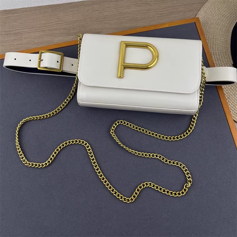Women's Designer P Letter PU L - Belt Bag Leather Wide บทวิจารณ์และราคา