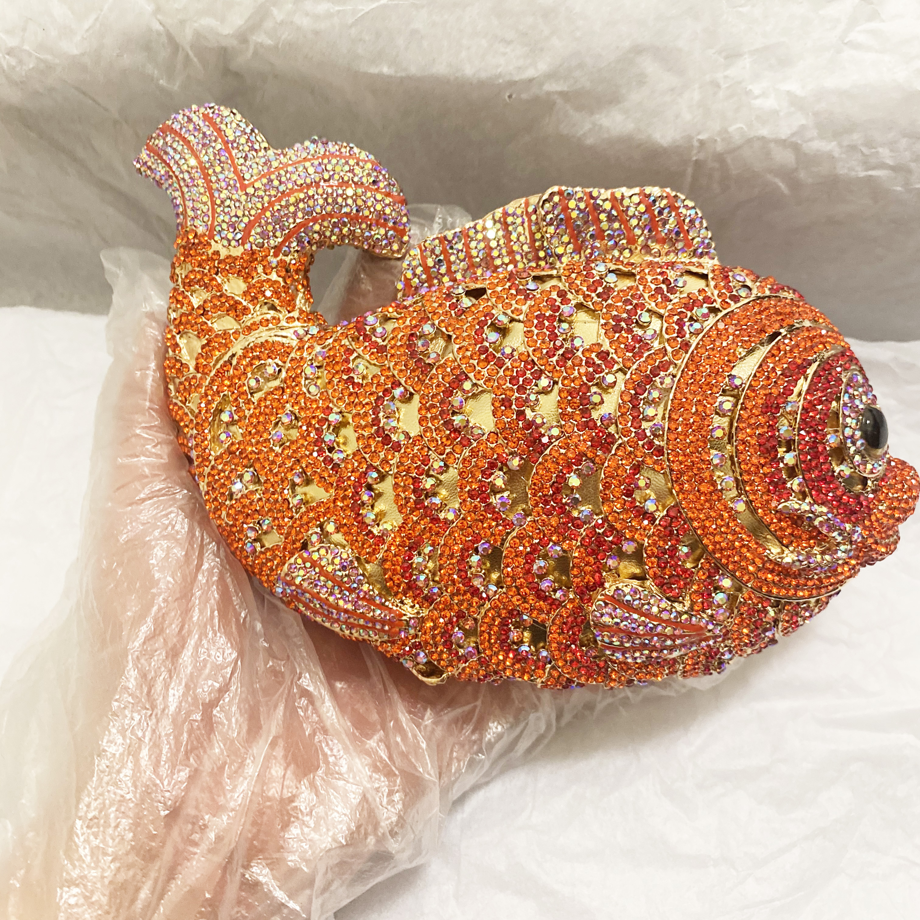 Red/Orange Fish Crystal Mini E - Luxury Bag Collection บทวิจารณ์และราคา