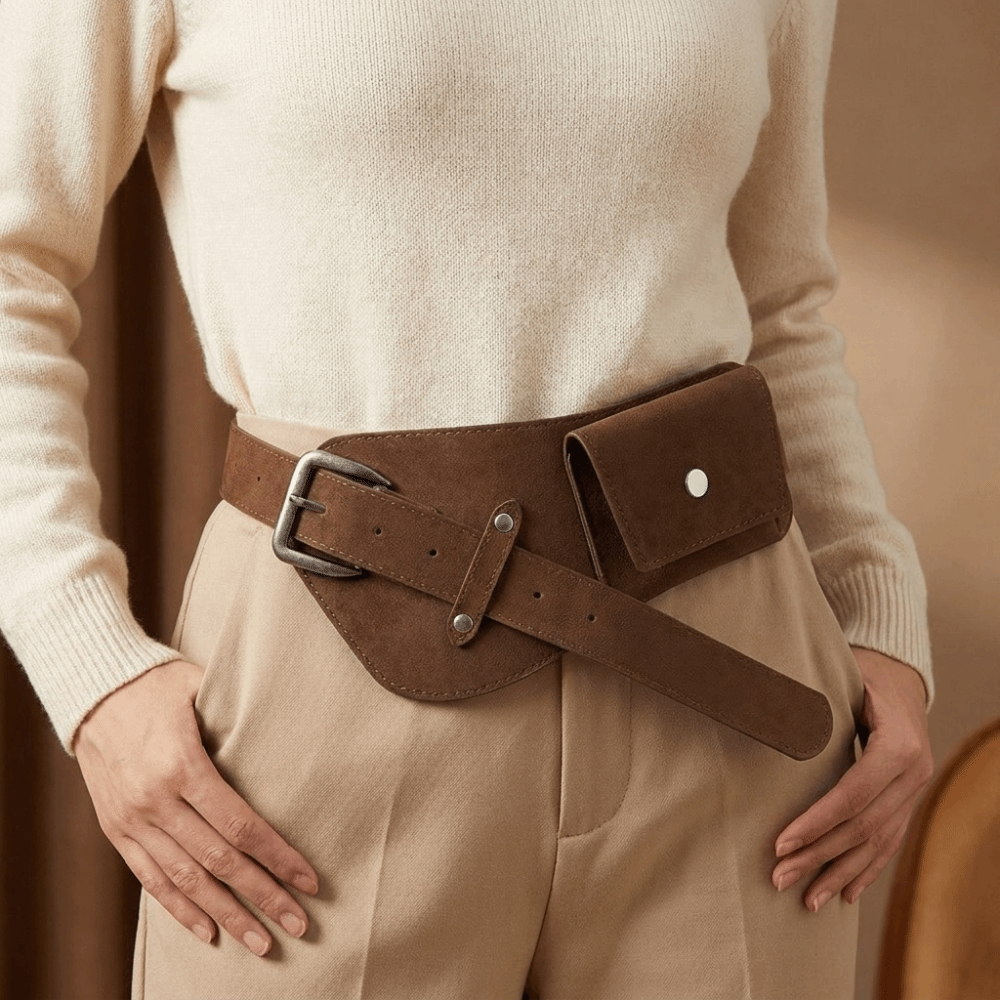 Vintage PU Pin Buckle Waistban - Belt Bag Leather Wide บทวิจารณ์และราคา