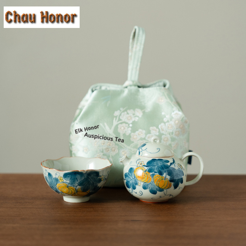 Hand-painted Pumpkin Travel Te - Luxury Bags Hand Painted บทวิจารณ์และราคา