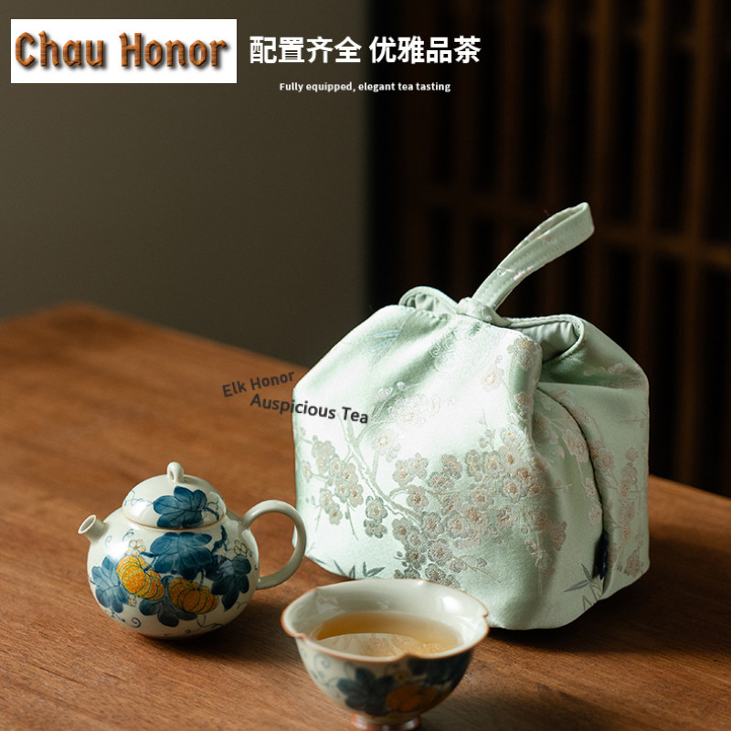Hand-painted Pumpkin Travel Te - Luxury Bags Hand Painted บทวิจารณ์และราคา