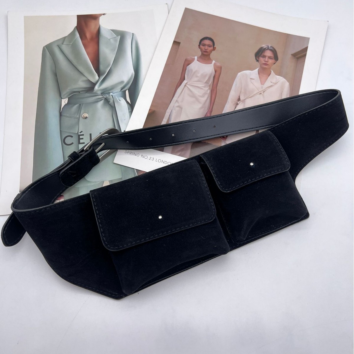 Vintage Suede PU Leather Waist - Belt Bag Leather Wide บทวิจารณ์และราคา