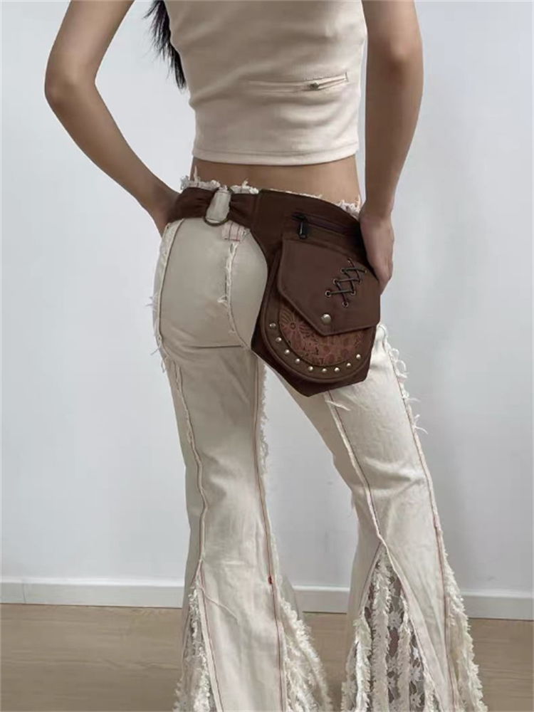 Rivet Wide Waist Belt Spicy Gi - Belt Bag Leather Wide บทวิจารณ์และราคา
