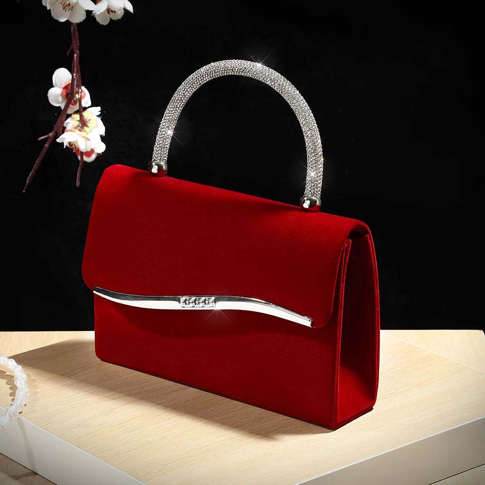 New wine red velvet diamond-en - Luxury Bag Collection บทวิจารณ์และราคา
