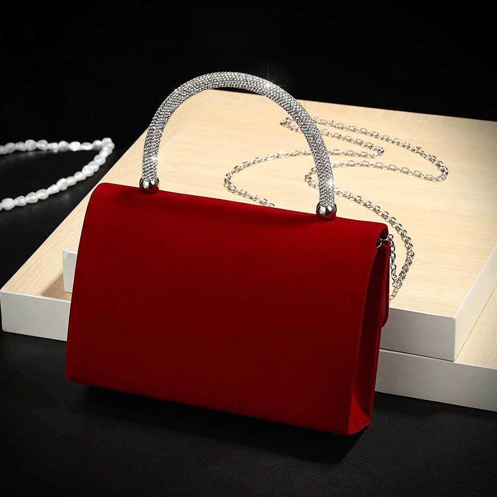 New wine red velvet diamond-en - Luxury Bag Collection บทวิจารณ์และราคา