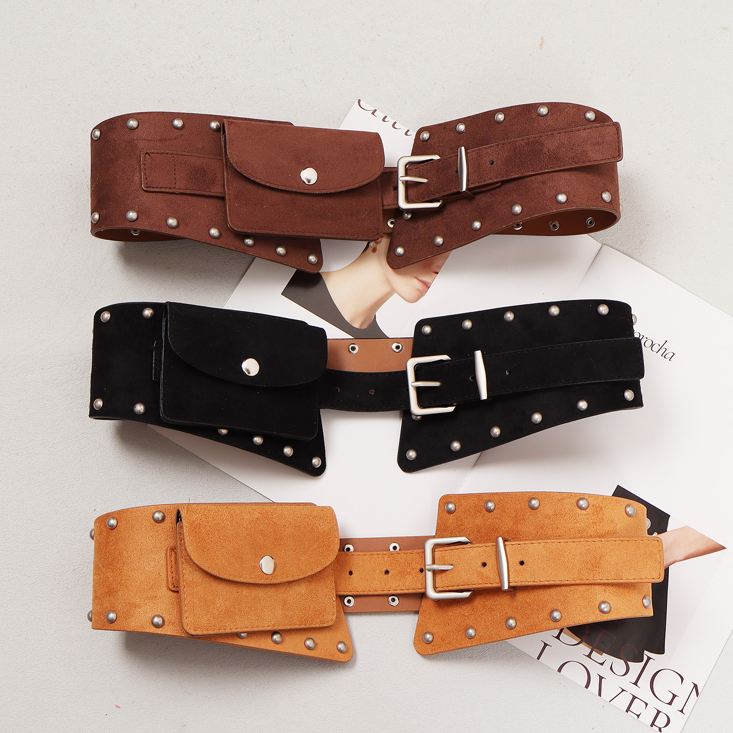 Fashion Style Suede Pu Leather - Belt Bag Leather Wide บทวิจารณ์และราคา