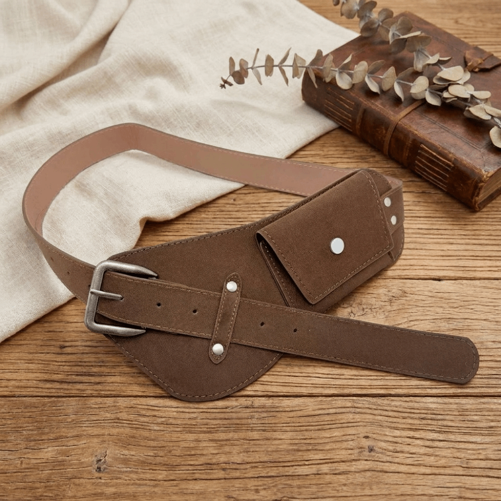 Vintage PU Pin Buckle Waistban - Belt Bag Leather Wide บทวิจารณ์และราคา