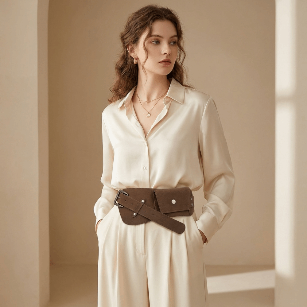 Vintage PU Pin Buckle Waistban - Belt Bag Leather Wide บทวิจารณ์และราคา