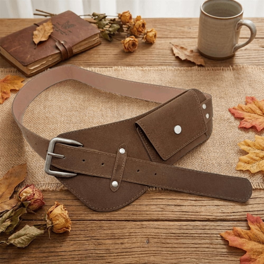 Vintage PU Pin Buckle Waistban - Belt Bag Leather Wide บทวิจารณ์และราคา